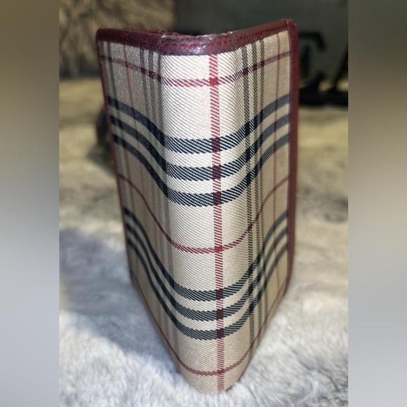 Burberry Nova Check Bi-Fold Wallet with red leather trim - Picture 14 of 14